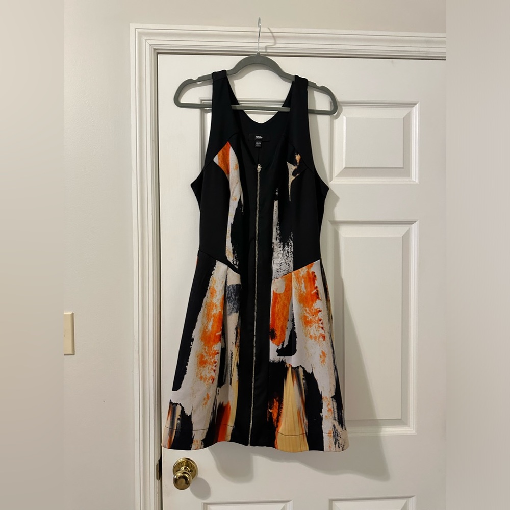 Mossimo Graphic Print Front Zipper XL Dress